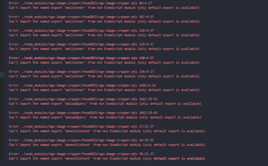 無法以角度從非 EcmaScript 模塊匯入