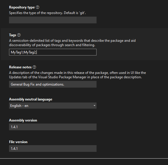 NuGet 規范命令忽略專案屬性中的元資料