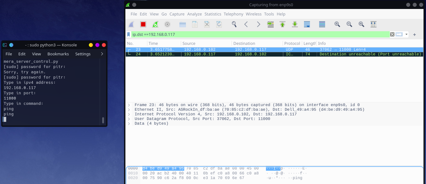 Python UDP 套接字目標無法訪問