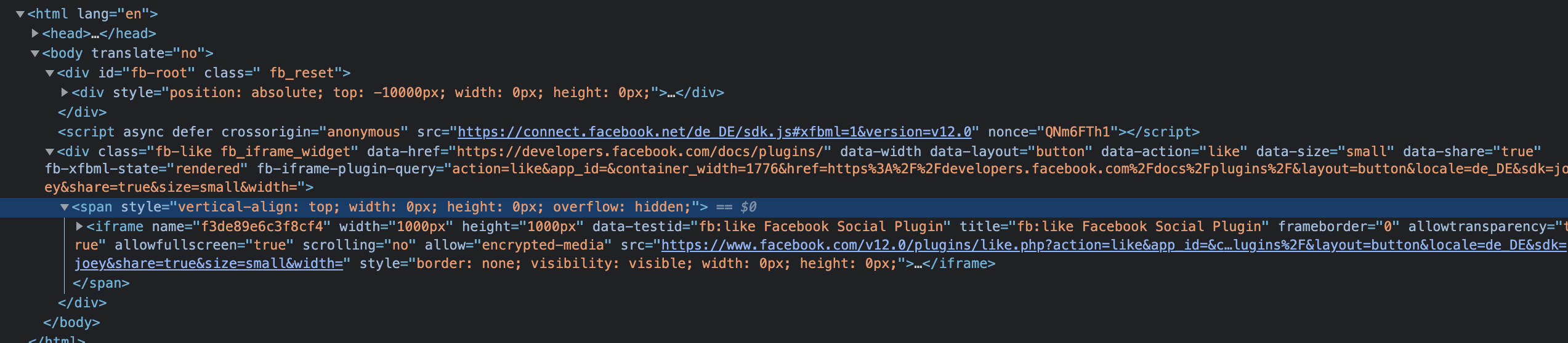 Facebook Like Button 在 Angular App 中的寬度為 0