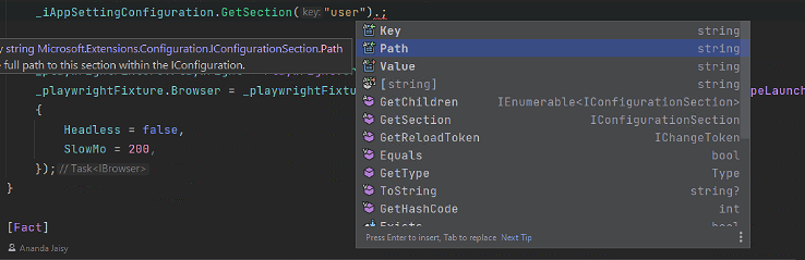 在 asp.net core 5 測驗專案中讀取 appsetting-test.json 檔案