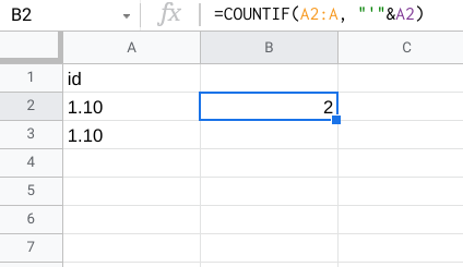 在 Google 表格中看起來像數字的 COUNTIF 文本
