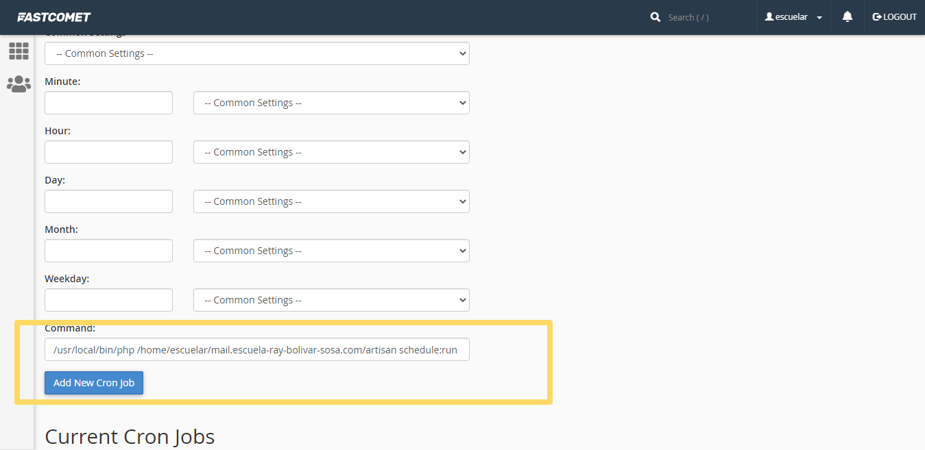 Laravel Cron 作業無法在 AWS lightail LAMP 上運行