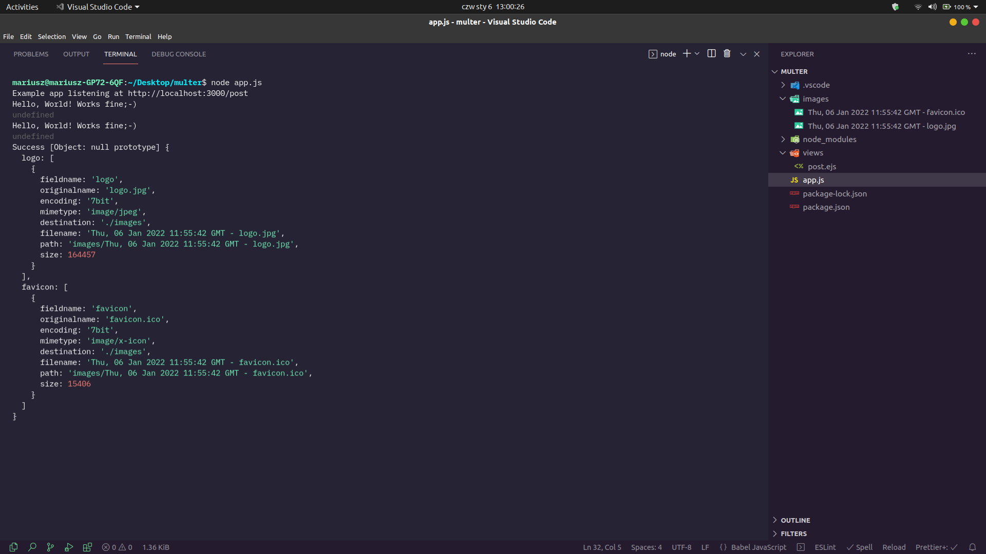 Express.js - Multer 檔案過濾器不起作用