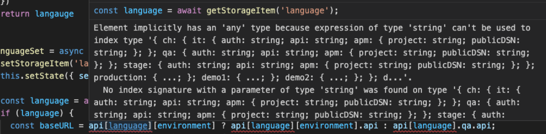 元素隱式具有“任何”型別,因為“字串”型別的運算式不能用于在 React Typescript 中索引型別