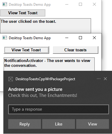 未呼叫 Windows Toast 通知回呼