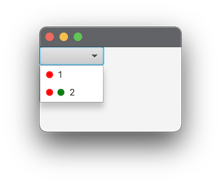 帶有彩色形狀的 Java FX ComboBox