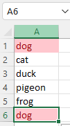 檢查串列是否在 Excel 中具有相同的元素