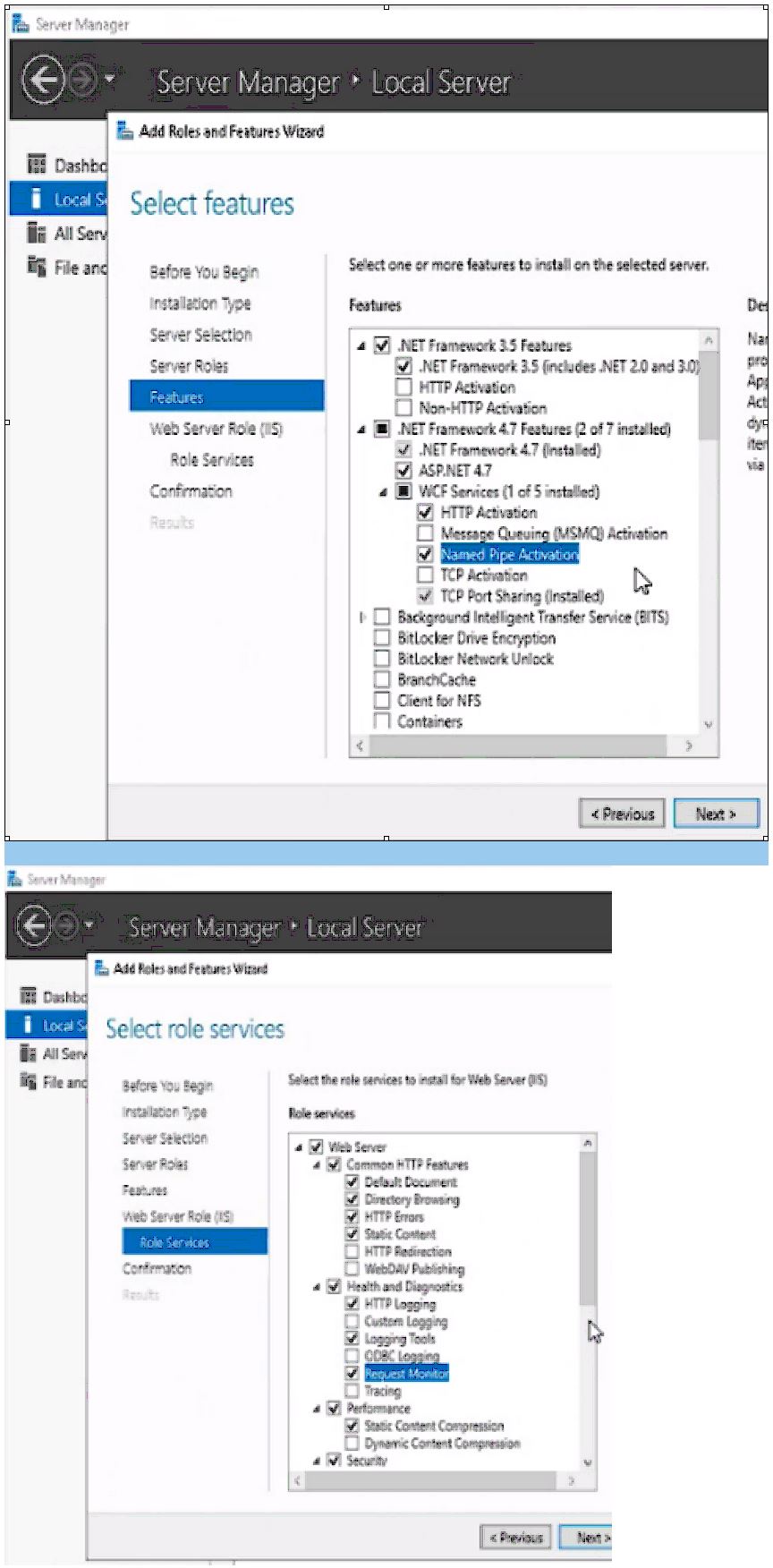使用 Powershell 撰寫腳本的服務器功能/角色服務設定