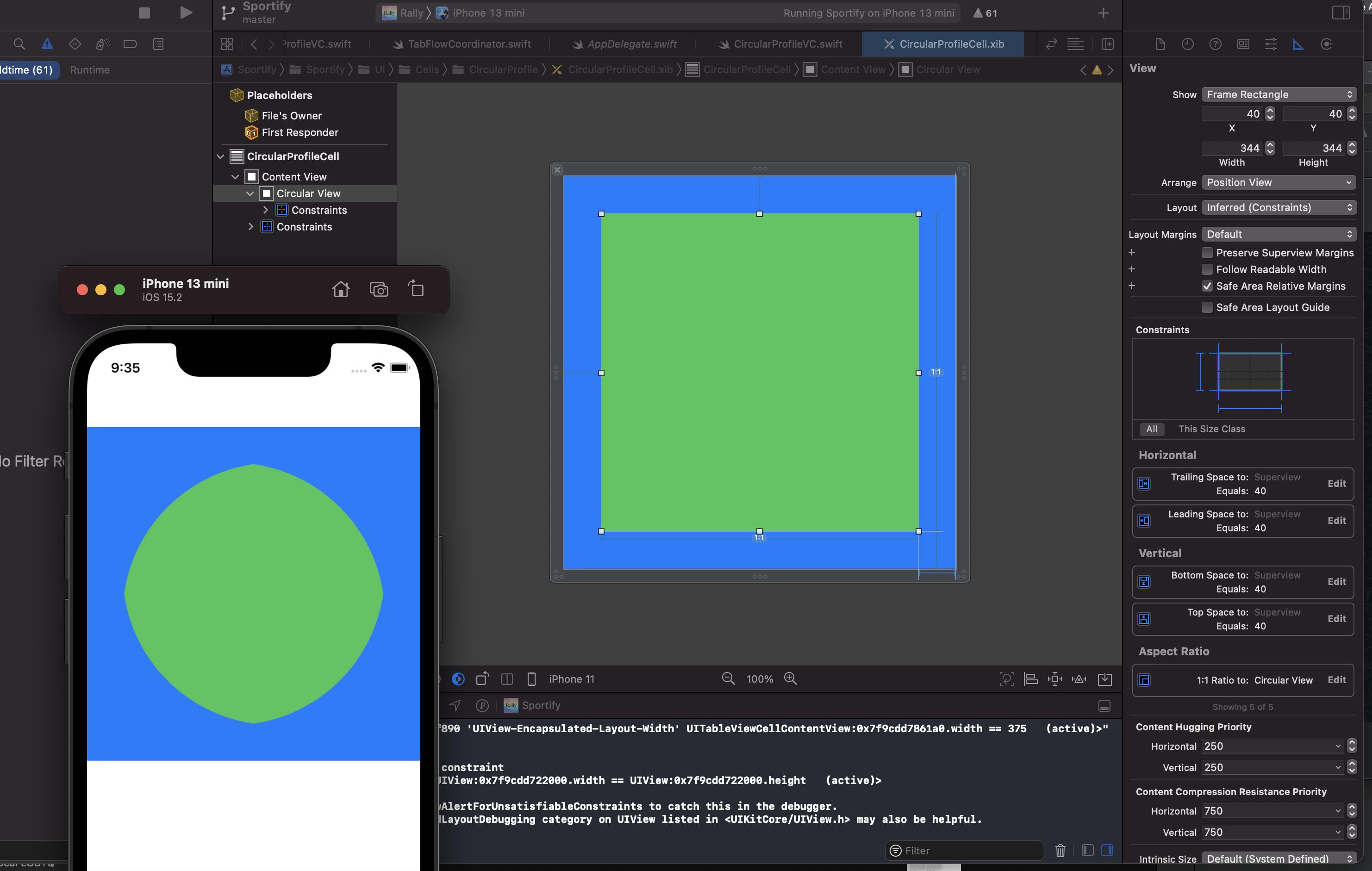 Swift UITableViewCell separatorStyle 打破 iPhone MIni 上的自動布局