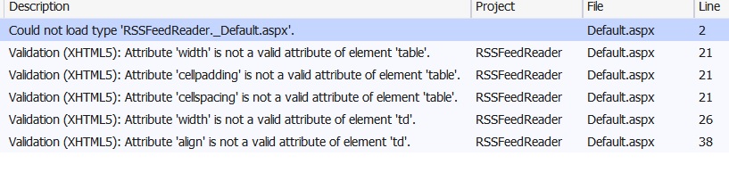 缺少 Default.aspx 表單