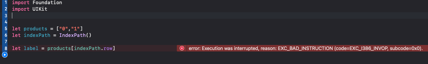 執行緒 1：EXC_BAD_INSTRUCTION（代碼=EXC_I386_INVOP，子代碼=0x0）函式準備