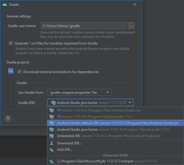 Android Studio 錯誤“不支持的類檔案主要版本 61”