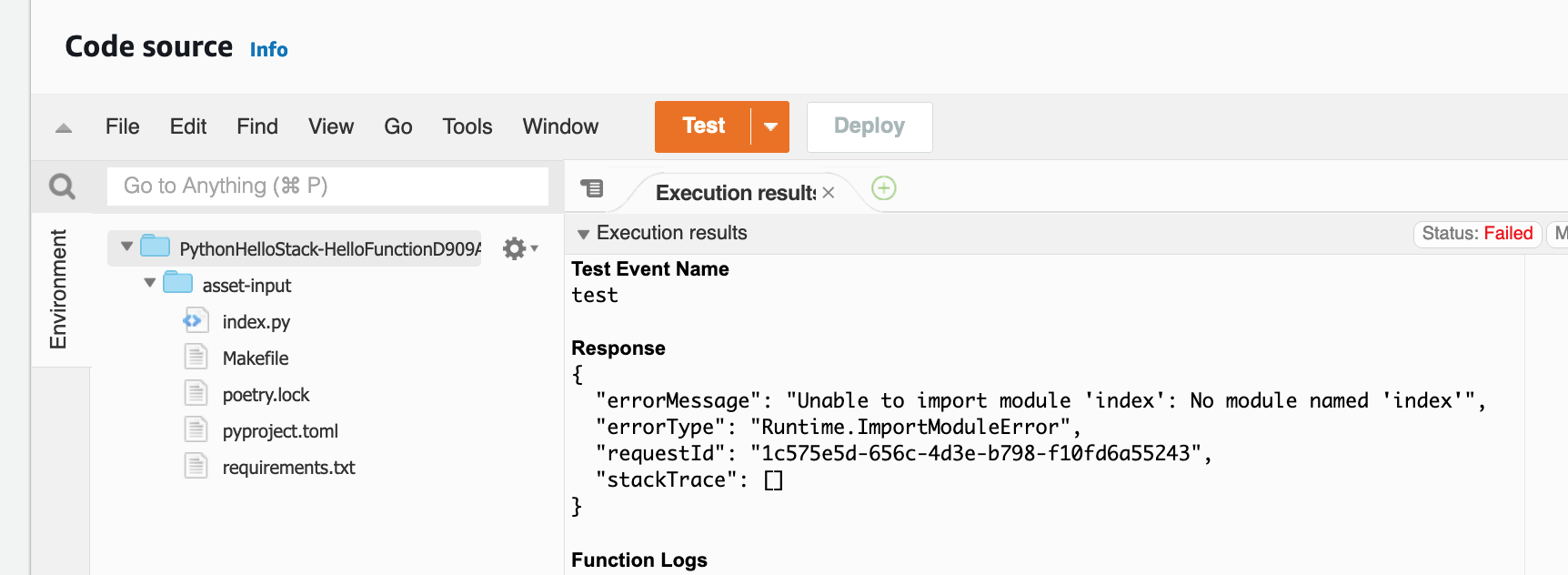 AWS“Hello World”Python Lambda 導致 Runtime.ImportModuleError:“無法匯入模塊”