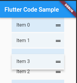 Flutter ReorderableListView中如何在ListTiles之間創建空間