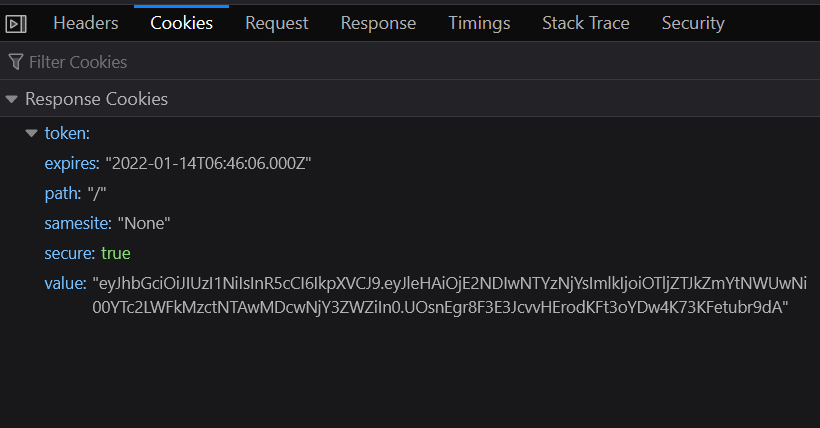 無法從 Go API 在客戶端中設定 cookie