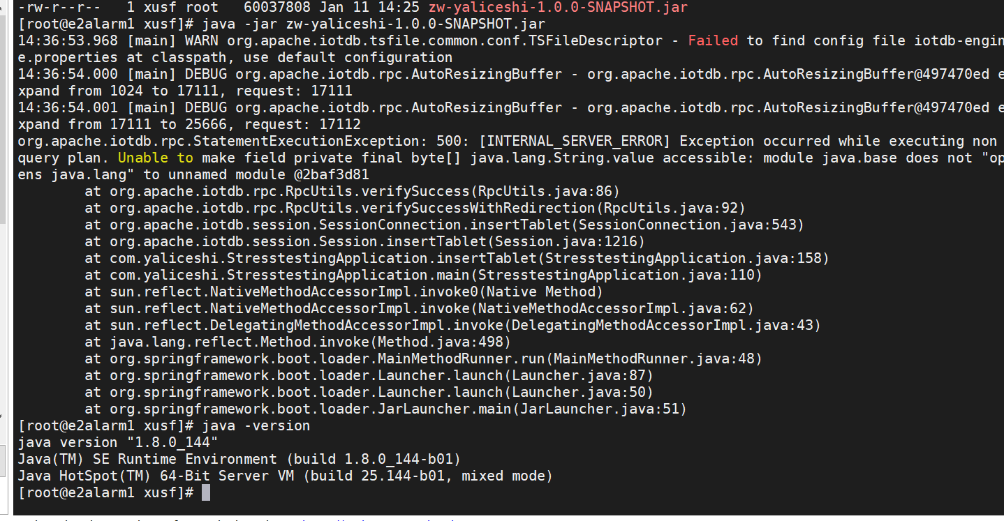 為什么在 Apache IoTDB 中運行 SessionExample 時出現 500 錯誤代碼
