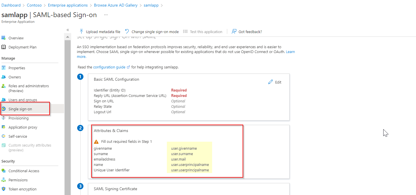 Azure AD 如何從 SSO AuthnRequest 中識別委托人？