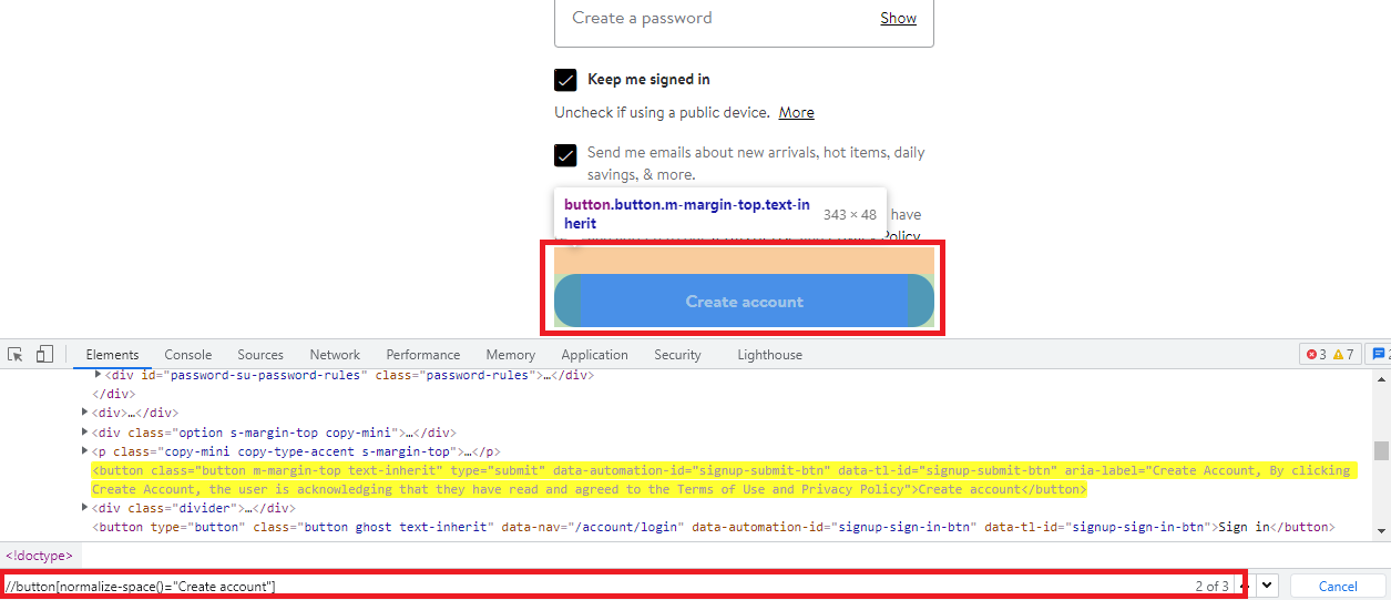 盡管使用了 EC.visibility_of_element_located().click() 方法,但單擊按鈕時出現 Selenium TimeoutException 錯誤?