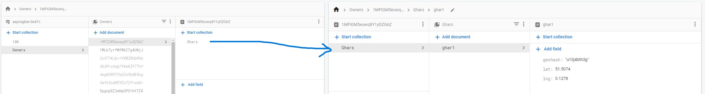 嵌套 Firestore 集合上的 Firestore 地理查詢