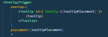 在 React-bootstrap 的 OverlayTrigger 放置屬性上使用字串變數的問題