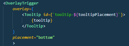 在 React-bootstrap 的 OverlayTrigger 放置屬性上使用字串變數的問題