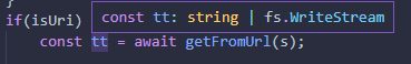 回傳聯合型別 Promise<string | fs.WriteStream> 不作業