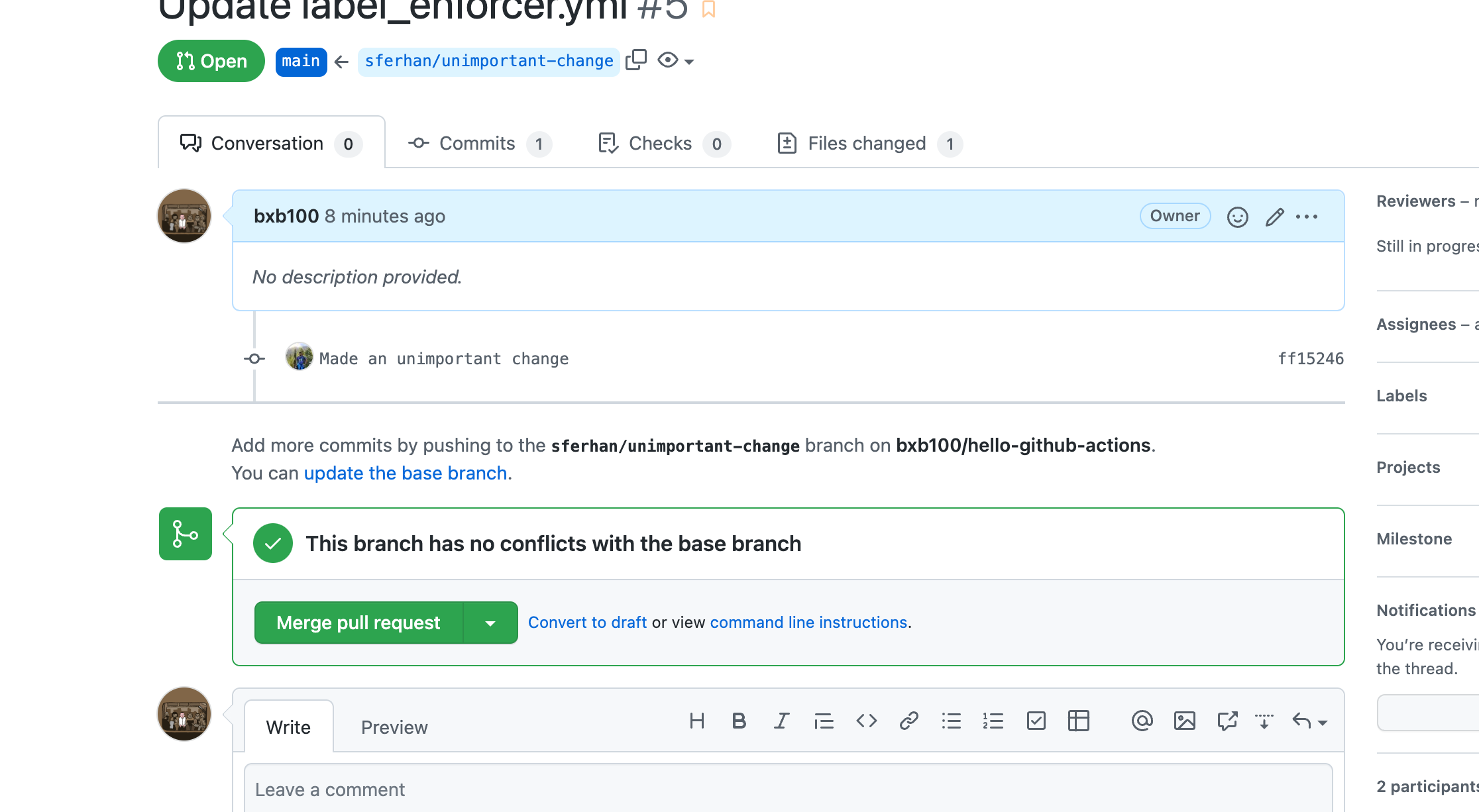 根據需要標記條件 Github Action