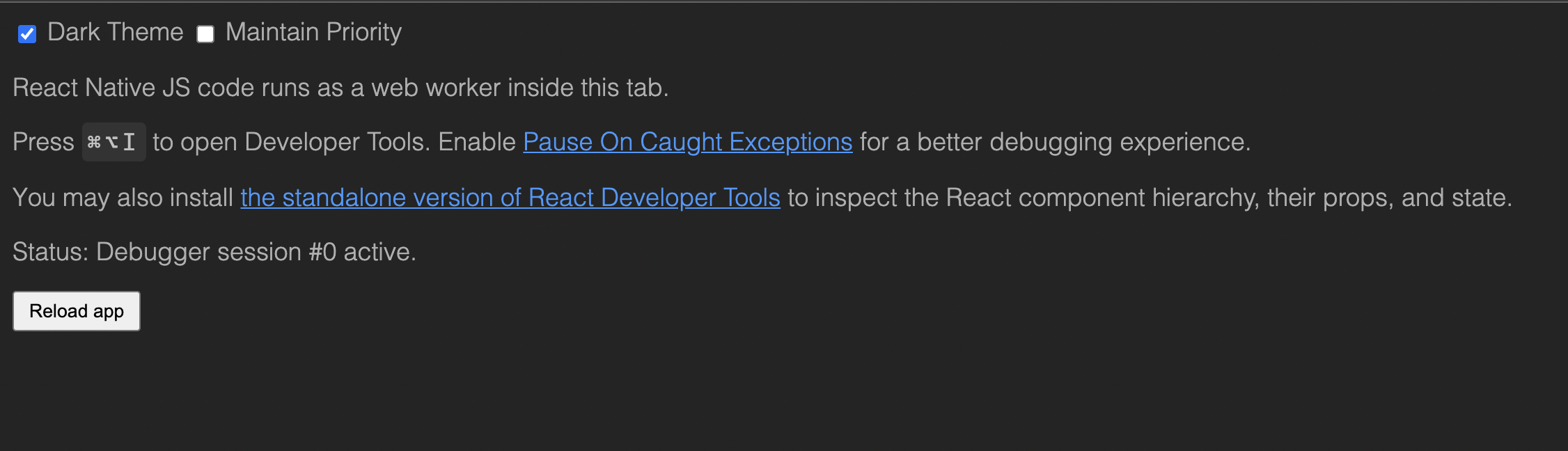 為什么在 Android 模擬器中點擊除錯時 React Native 應用程式崩潰?