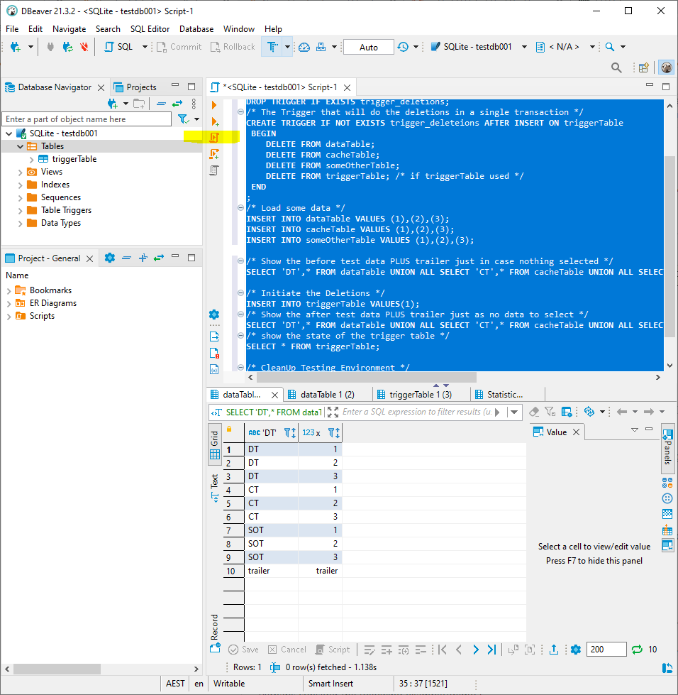 如何在 SQLite 的單個陳述句中從多個不相關的表中洗掉?