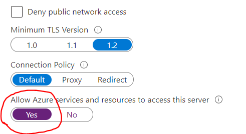 對于需要來自 Azure sql db 的資料的端點,Azure api 在本地作業,但不能在 Azure 部署中作業。帶有硬編碼資料的端點很好