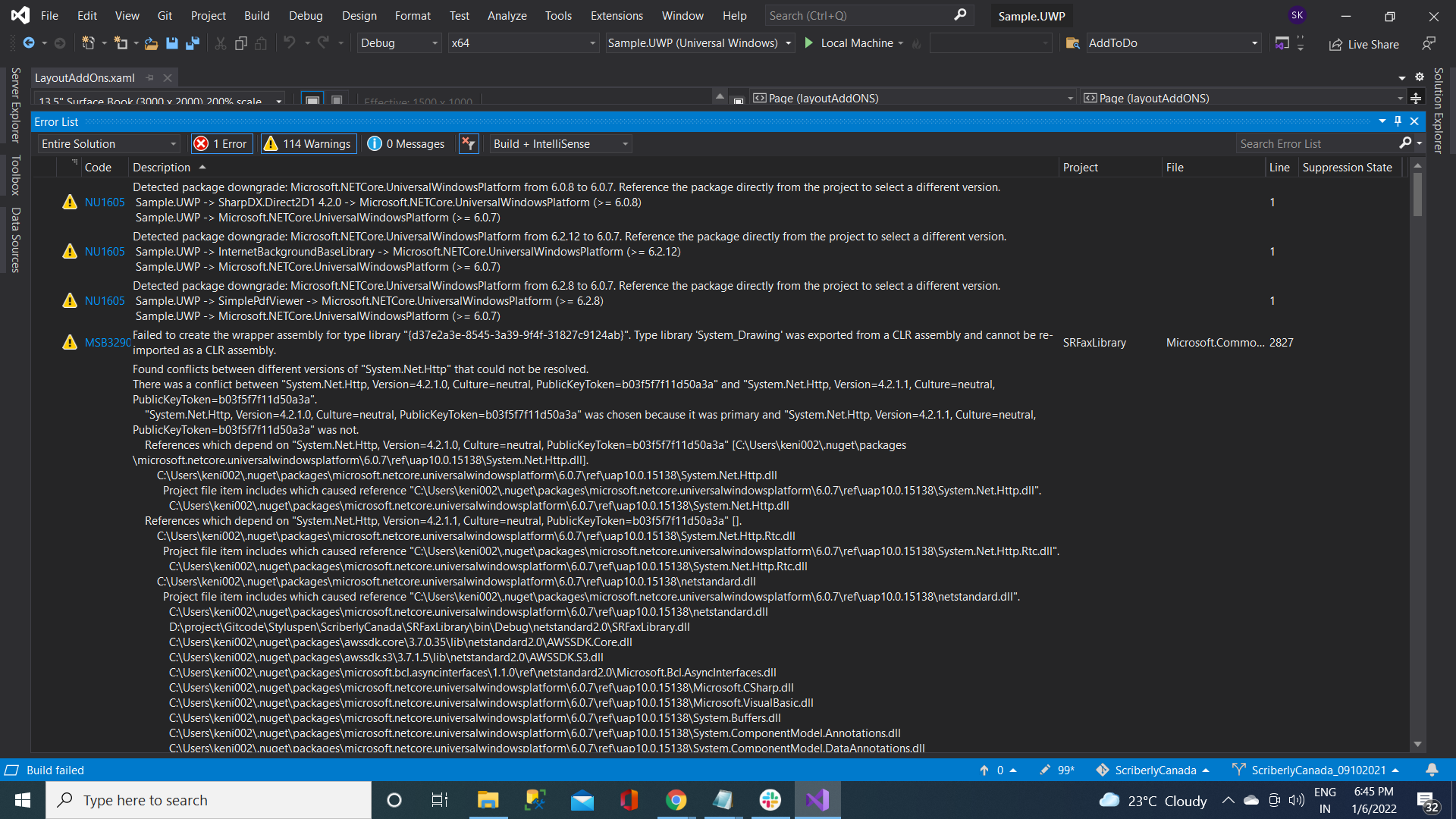 Xaml 內部錯誤錯誤 WMC9999：索引（從零開始）必須大于或等于零且小于引數串列的大小