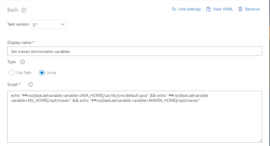 Azure Pipelines 無法識別自托管代理中的 mvn