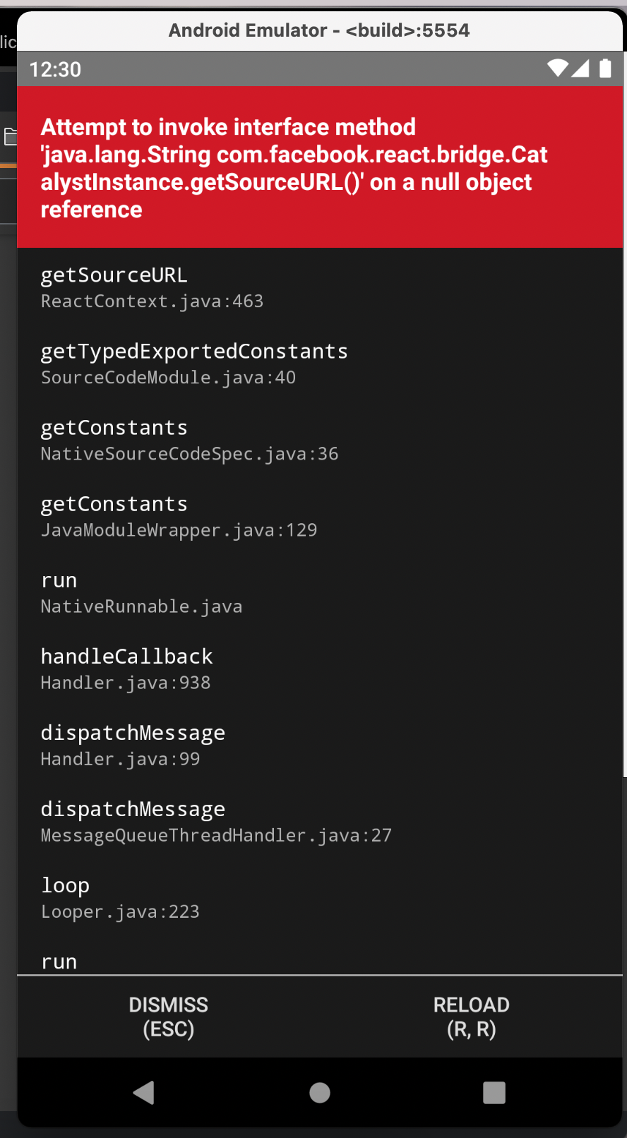 為什么在 Android 模擬器中點擊除錯時 React Native 應用程式崩潰?