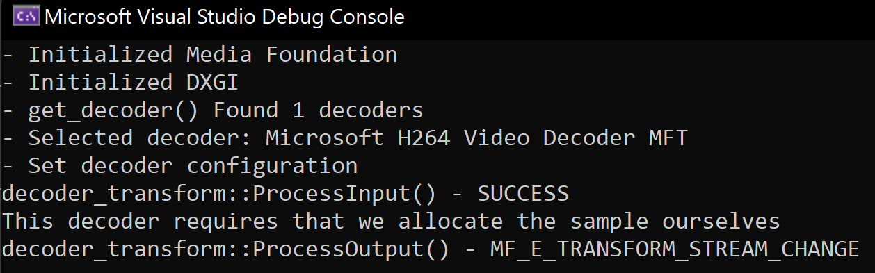 處理來自視頻解碼器 MFT 的 MF_E_TRANSFORM_STREAM_CHANGE
