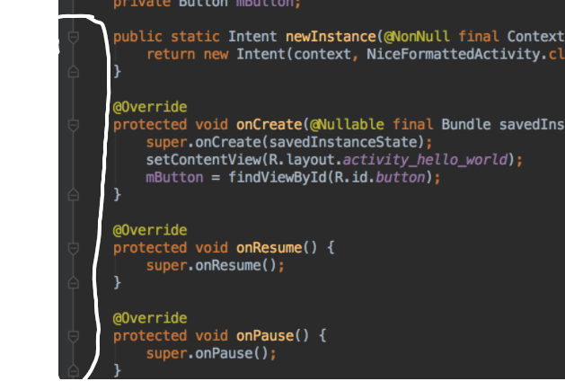 如何在 Android Studio 中顯示代碼折疊