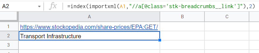 Google 表格 - 索引 importxml 不起作用
