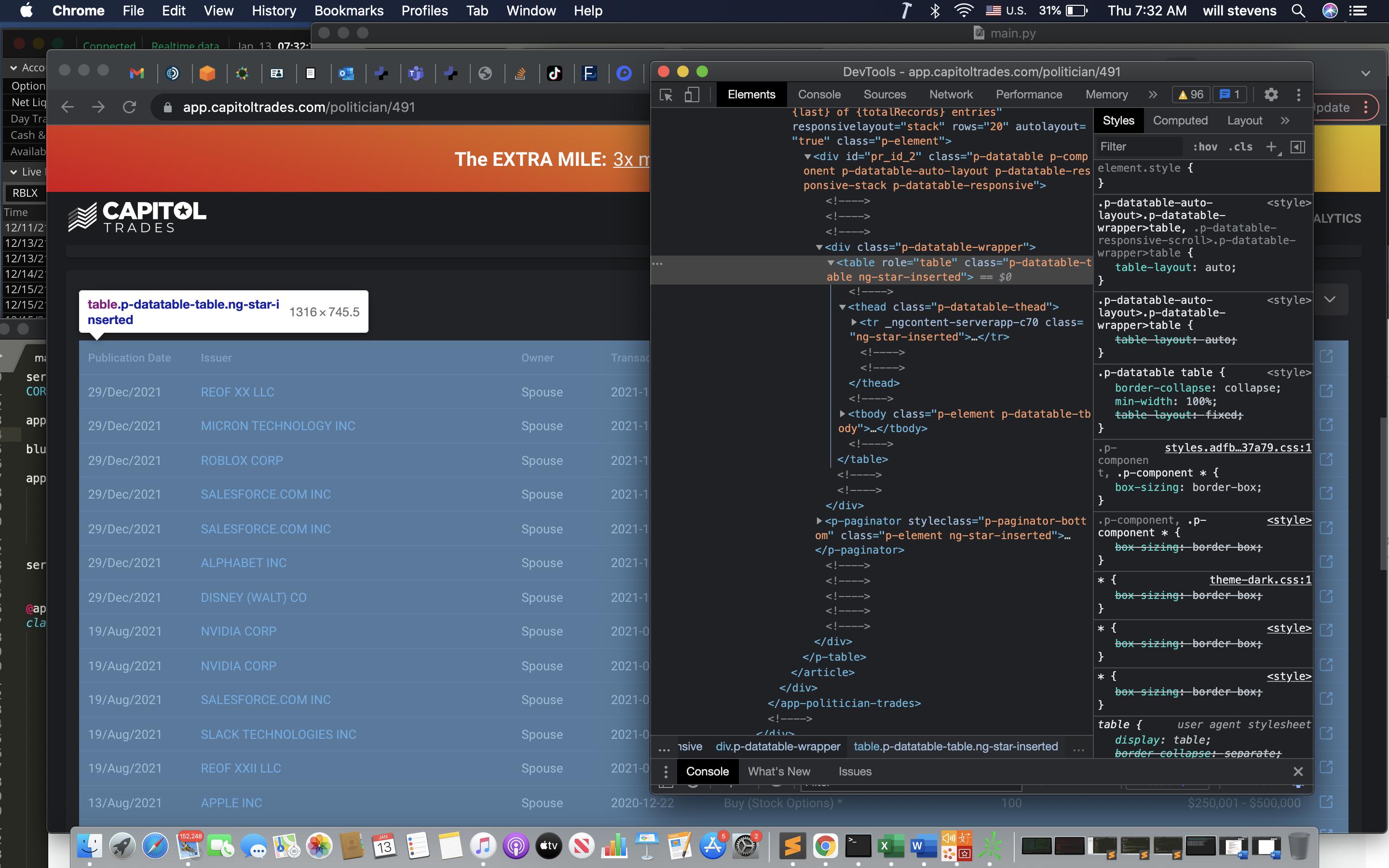 嘗試用 Python 的 Beautifulsoup 和 Selenium 刮桌子
