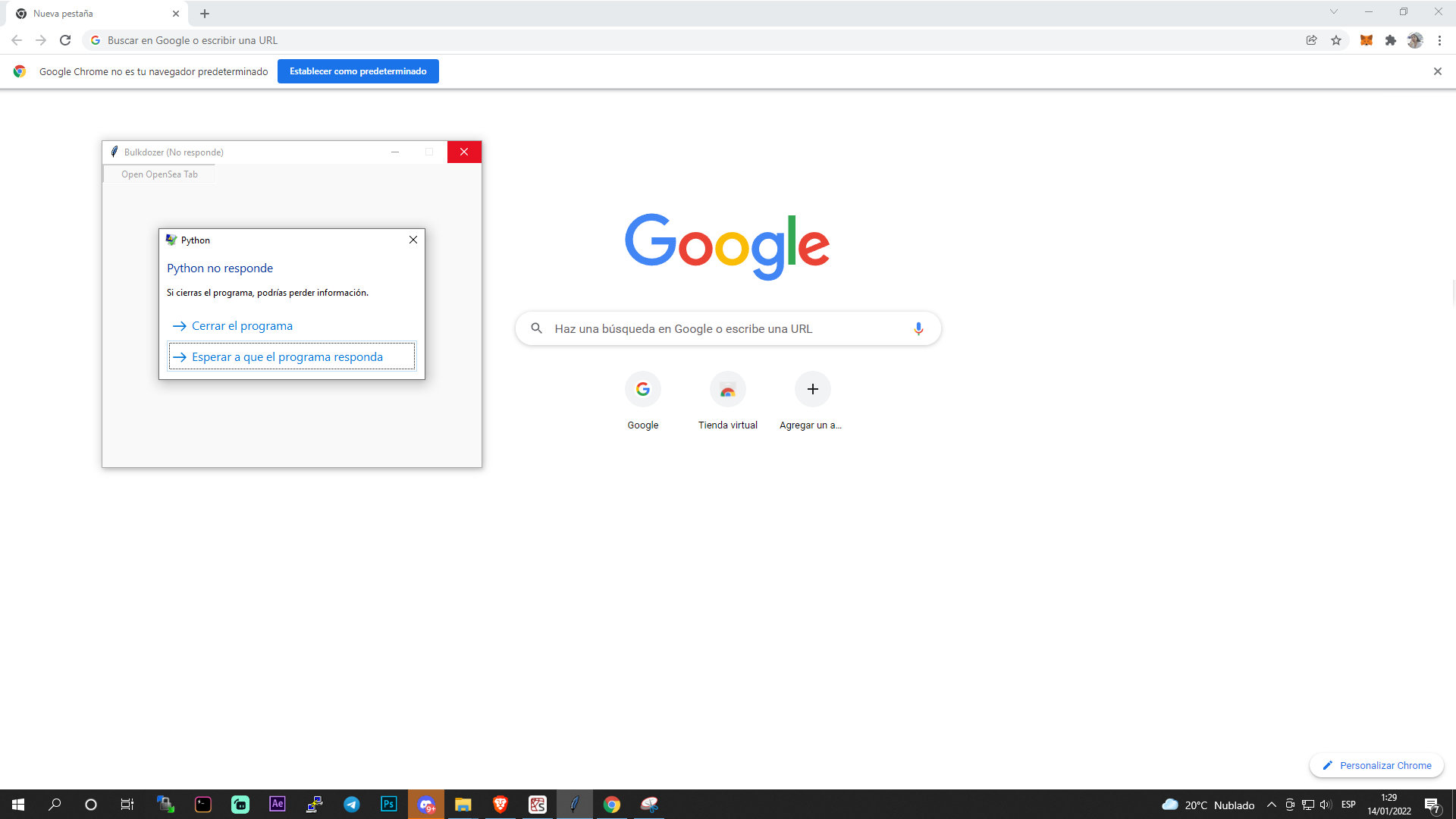 為什么在 Python 程式上使用我的默認組態檔打開 chrome 瀏覽器實體后我的 spyder 內核崩潰？硒相關