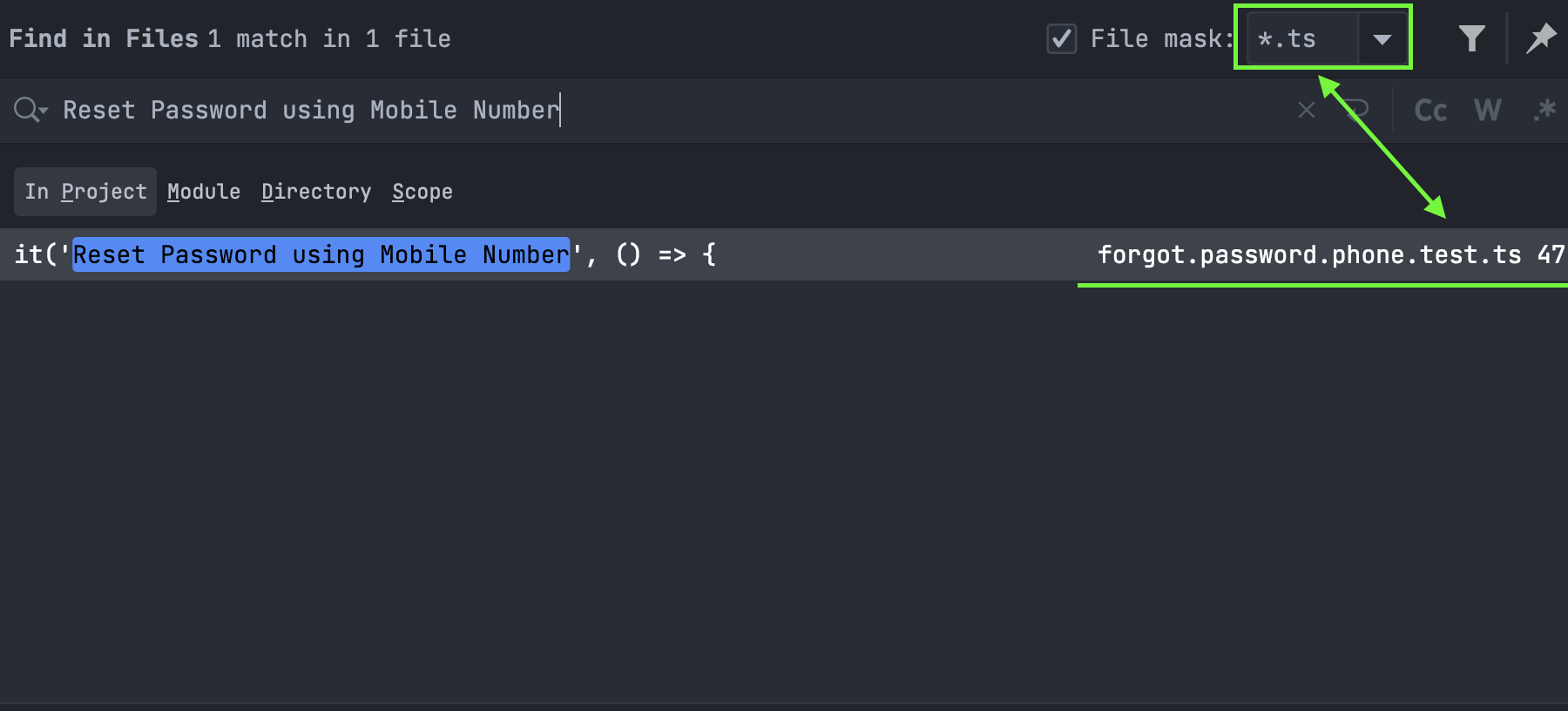 我只想在 IntelliJ IDEA (WebStorm) 的搜索結果中看到 ts 檔案