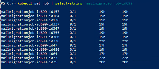 kubernetes 按名稱洗掉作業