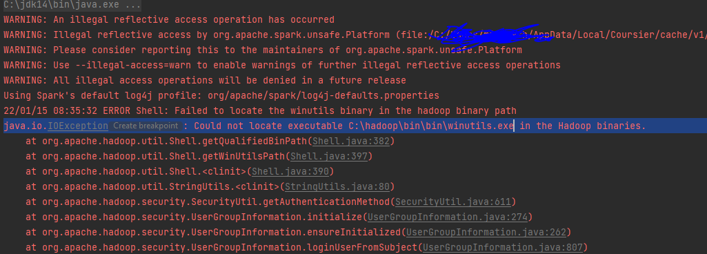 winutils錯誤：在windows上運行spark時出錯