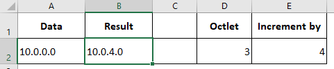 將 Excel 中的第 3 個八位位元組增加 4 的值