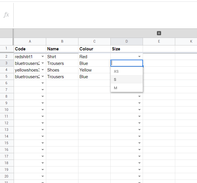 Google 表格 - 將 VLOOKUP 與命名范圍結合以創建下拉串列