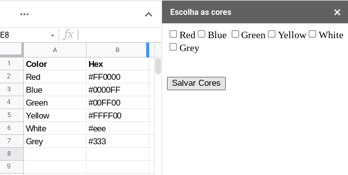 如何將范圍值傳遞到要勾選或選擇的 HTML 側邊欄中,然后使用 GAS 保存選擇?