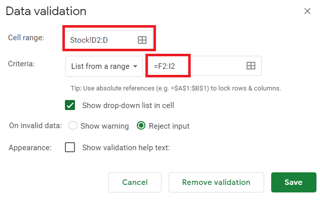 Google 表格 - 將 VLOOKUP 與命名范圍結合以創建下拉串列