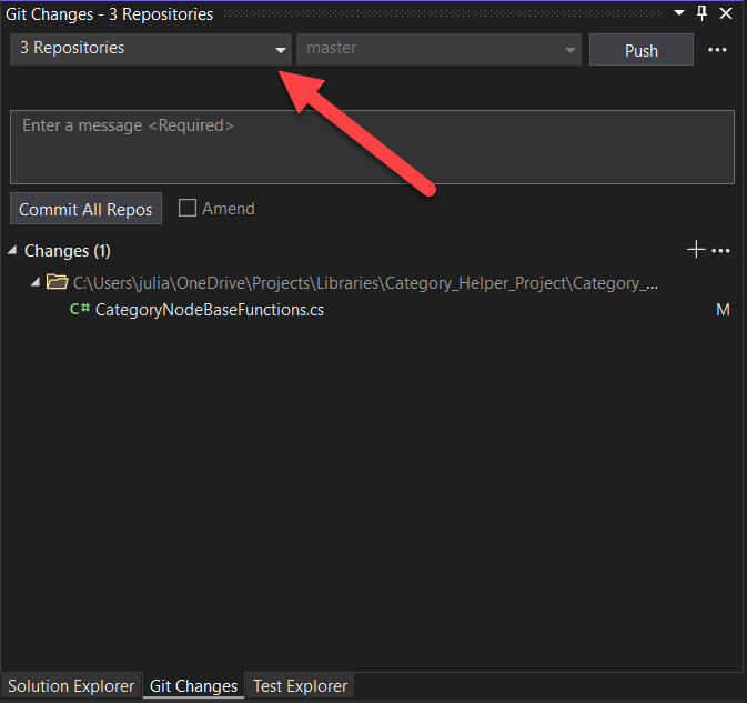 如何在 Visual Studio 2022 - 17.04 中更改和創建多個存盤庫