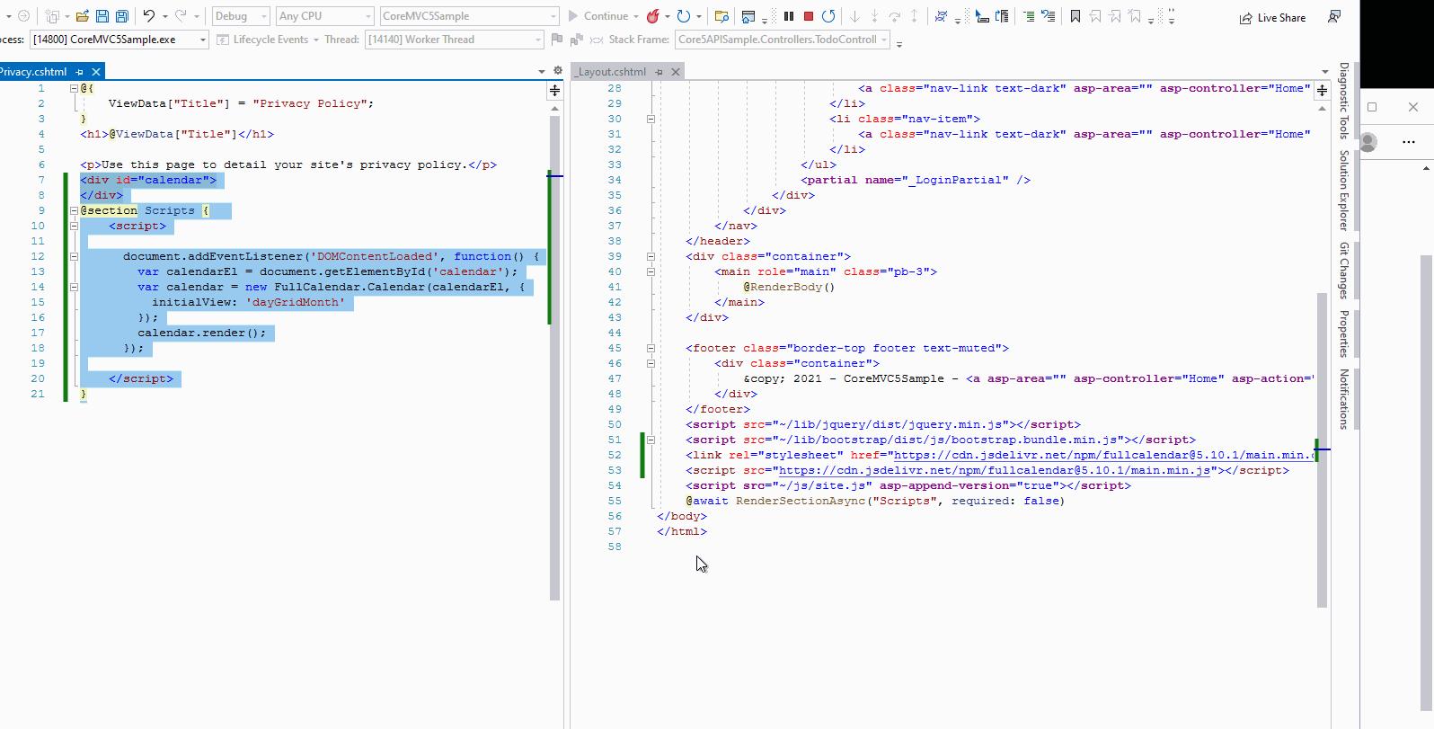 ASP.NET Core MVC - Javascript 庫加載但其功能無法識別