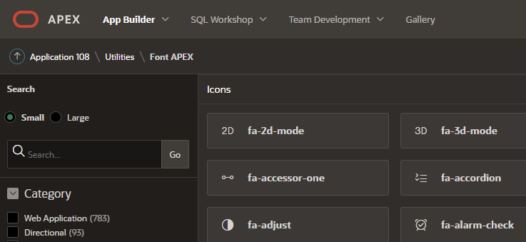 Oracle Apex 18. 缺少通用主題的一些圖示