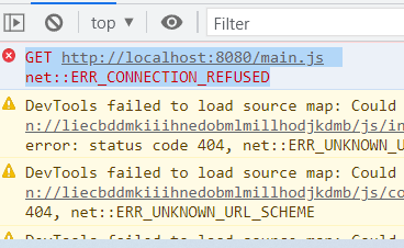 GET http://localhost:8080/main.js net::ERR_CONNECTION_REFUSED 部署在 Netlify 控制臺錯誤